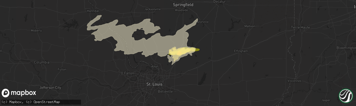 Hail map in Mount Olive, IL on May 24, 2024