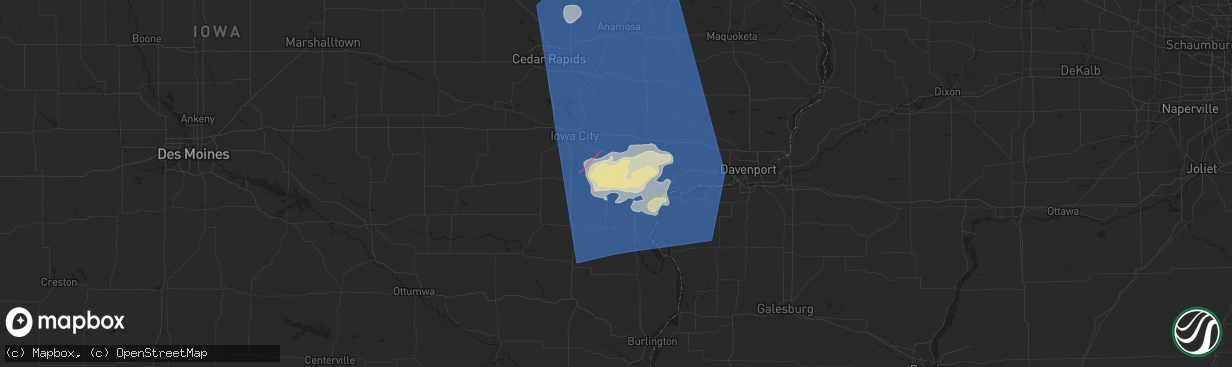 Hail map in Nichols, IA on May 24, 2024