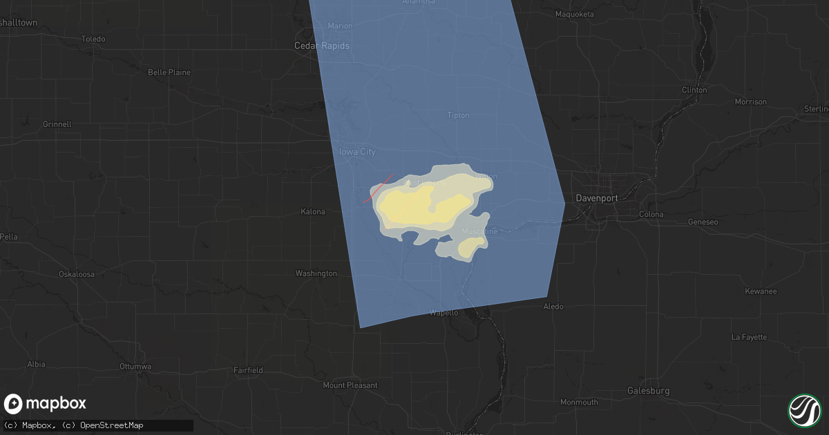 Hail map in Nichols, IA on May 24, 2024