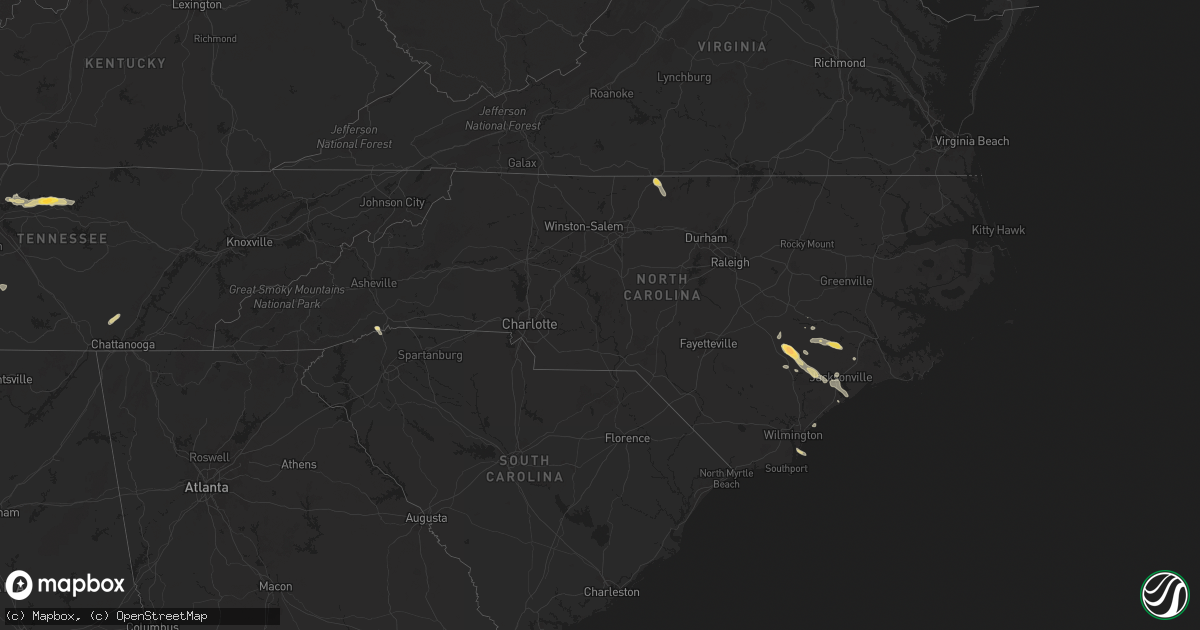 Hail map in North Carolina on May 24, 2024