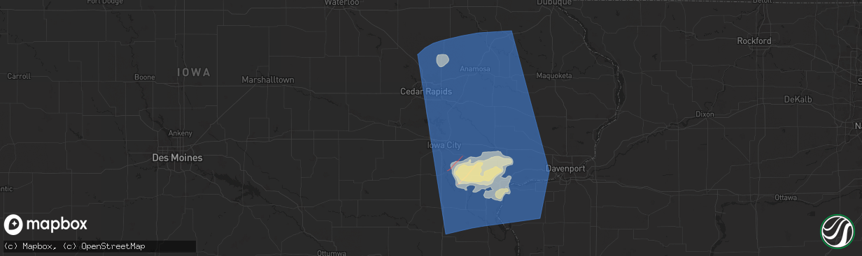 Hail map in North Liberty, IA on May 24, 2024