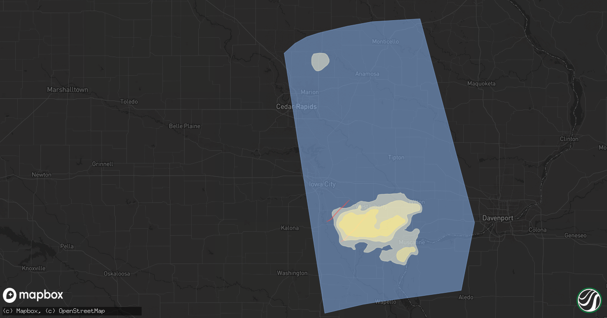 Hail map in North Liberty, IA on May 24, 2024
