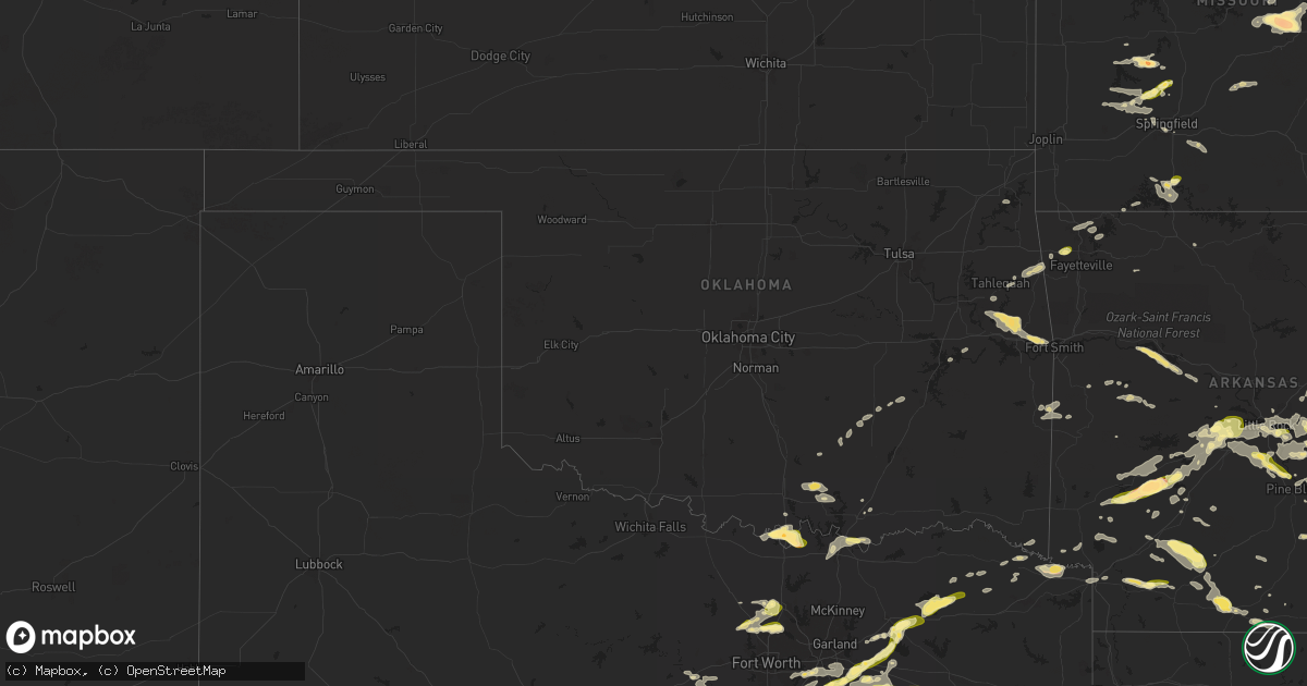 Hail map in Oklahoma on May 24, 2024
