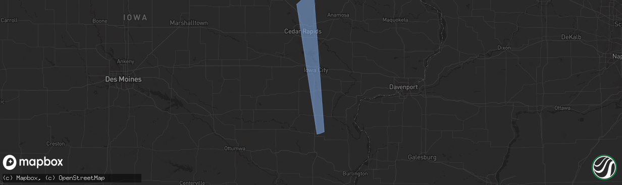 Hail map in Riverside, IA on May 24, 2024