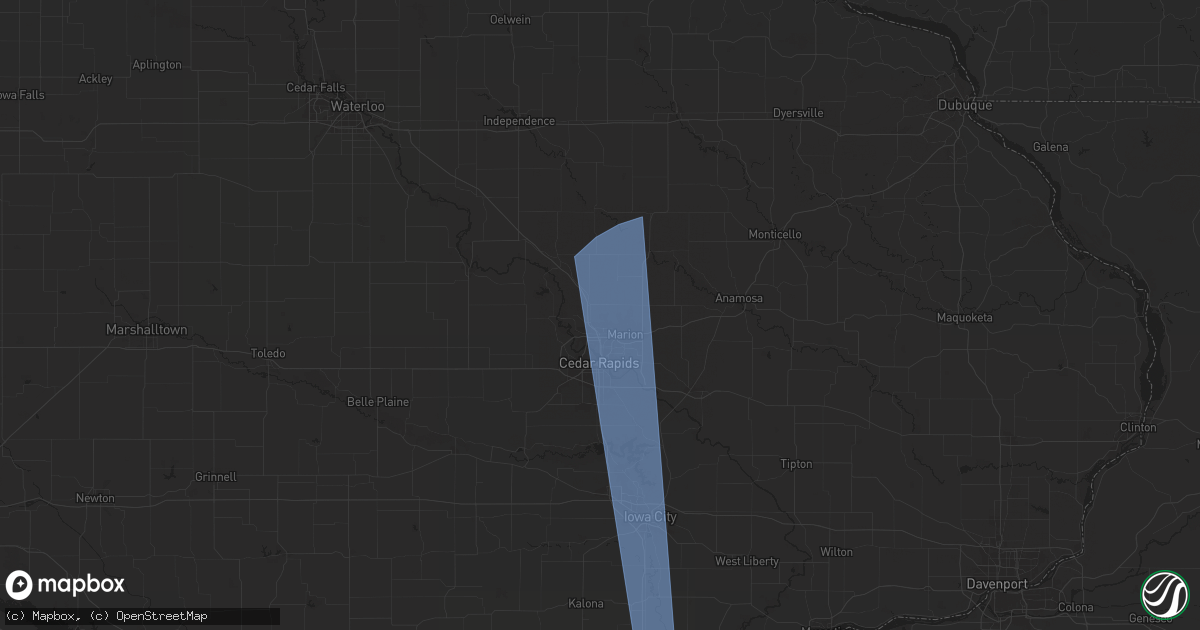 Hail map in Robins, IA on May 24, 2024
