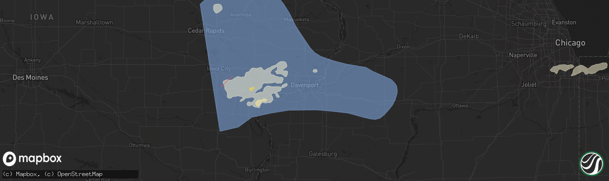 Hail map in Rock Island, IL on May 24, 2024
