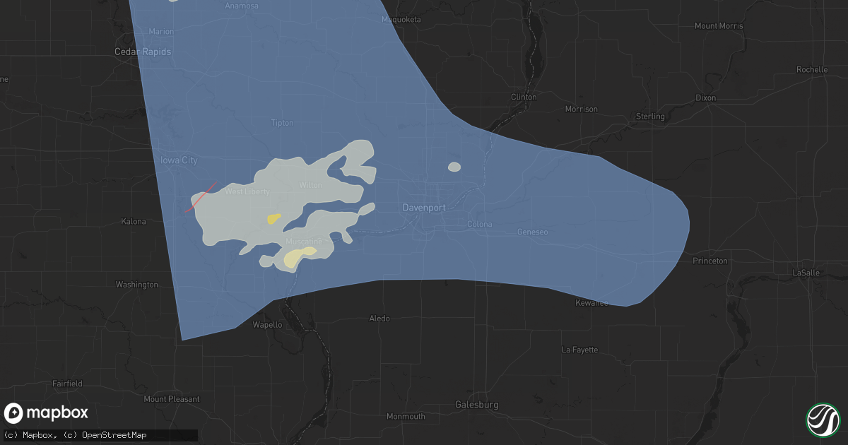 Hail map in Rock Island, IL on May 24, 2024