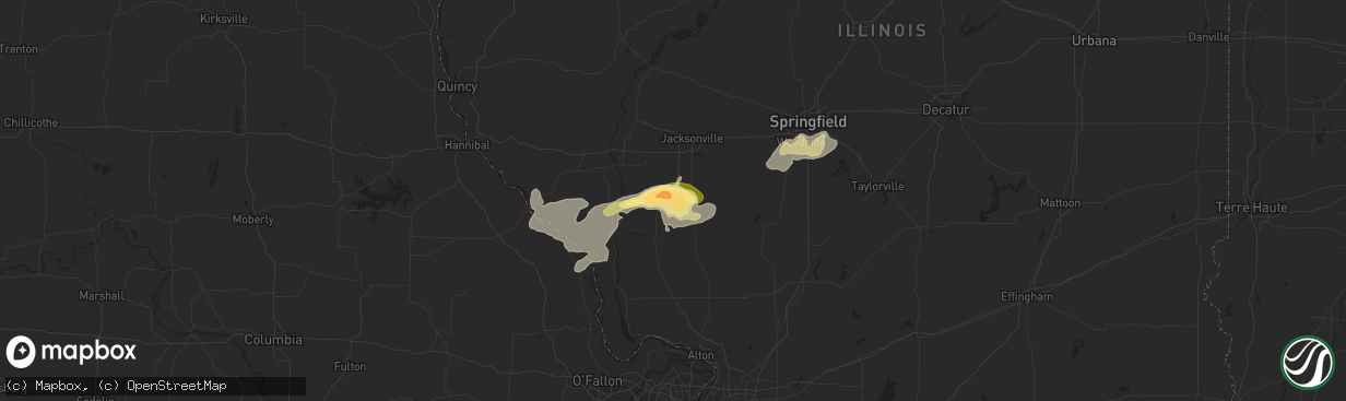 Hail Map in Roodhouse, IL on May 24, 2024 - HailTrace