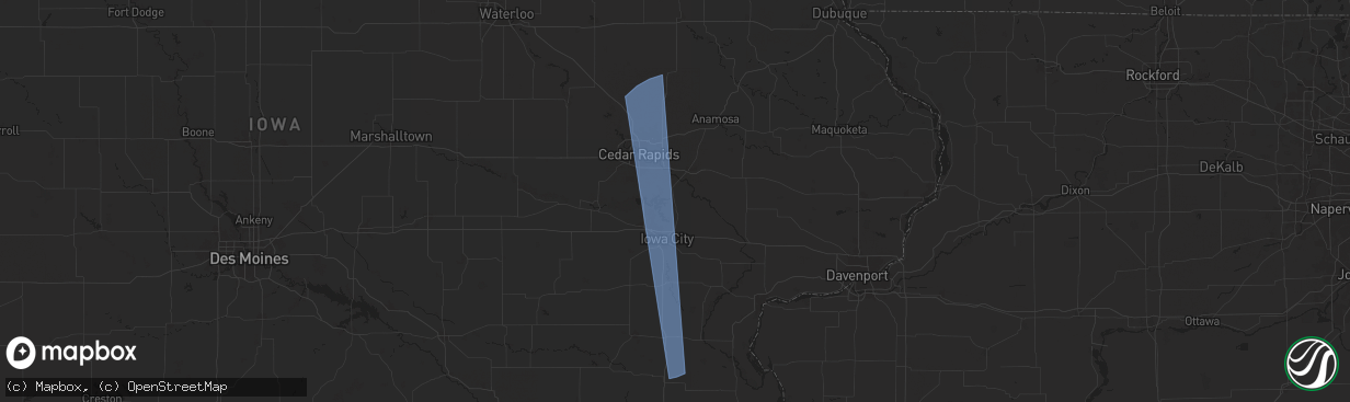 Hail map in Solon, IA on May 24, 2024