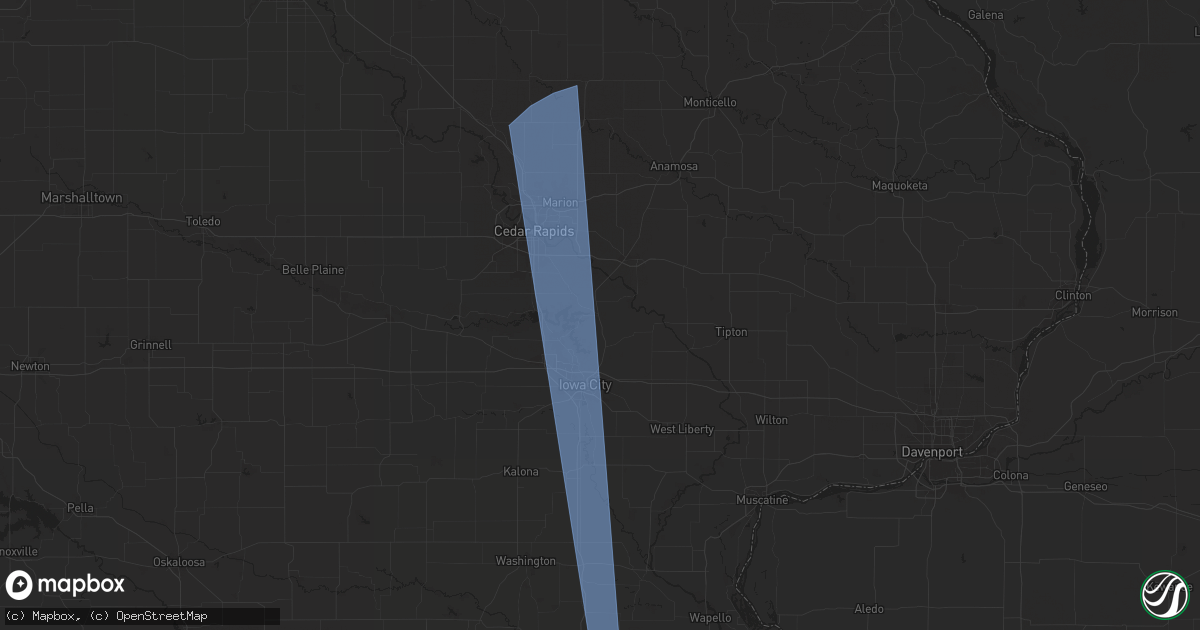 Hail map in Solon, IA on May 24, 2024