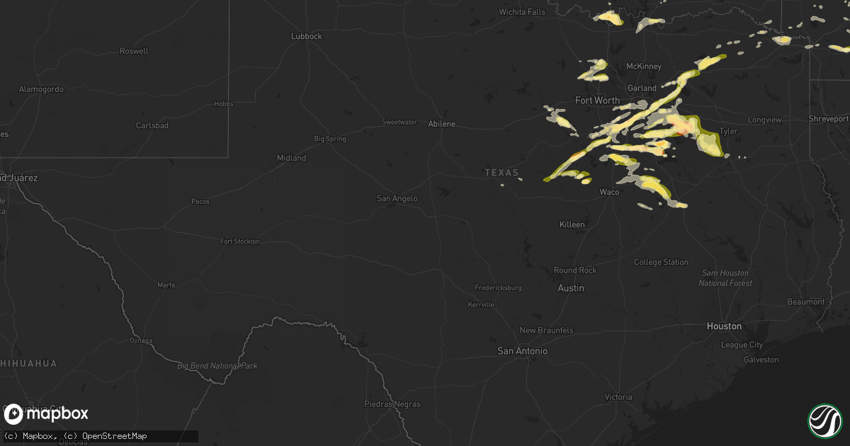 Hail map in Texas on May 24, 2024