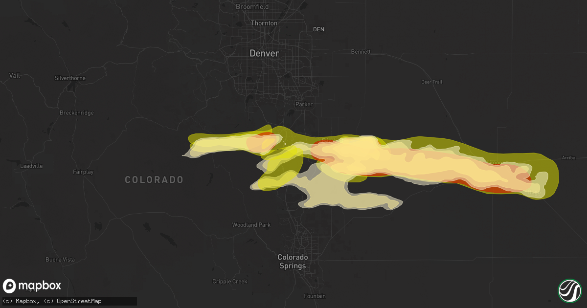 Hail map in Castle Rock, CO on May 24, 2025