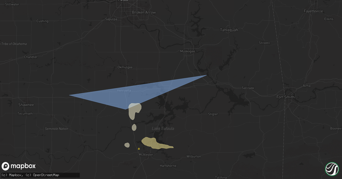 Hail map in Checotah, OK on May 24, 2025