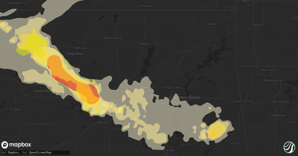 Hail map in Claremore, OK on May 24, 2025