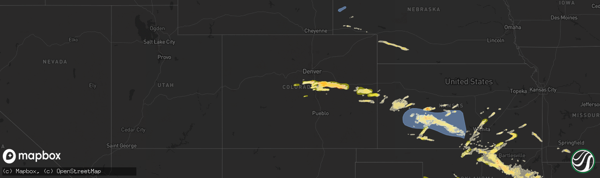 Hail map in Colorado on May 24, 2025