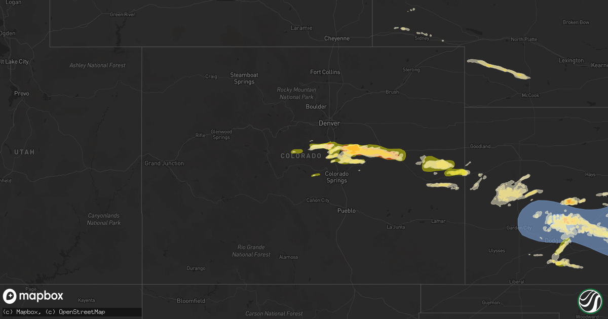 Hail map in Colorado on May 24, 2025