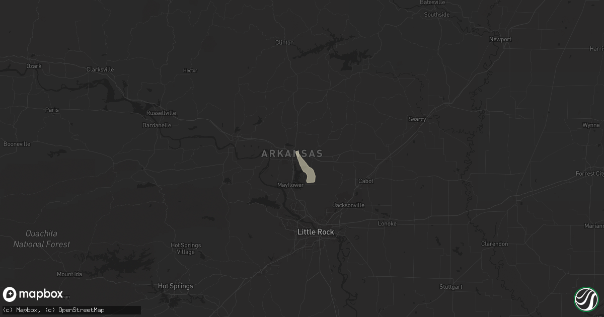 Hail map in Conway, AR on May 24, 2025