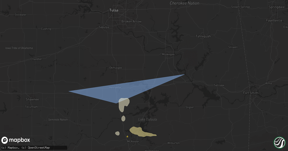 Hail map in Council Hill, OK on May 24, 2025