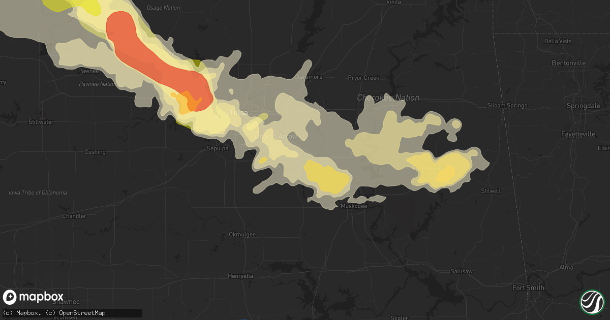 Hail map in Coweta, OK on May 24, 2025