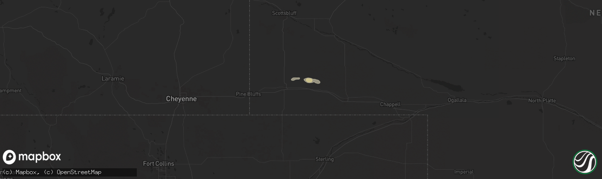 Hail map in Dix, NE on May 24, 2025