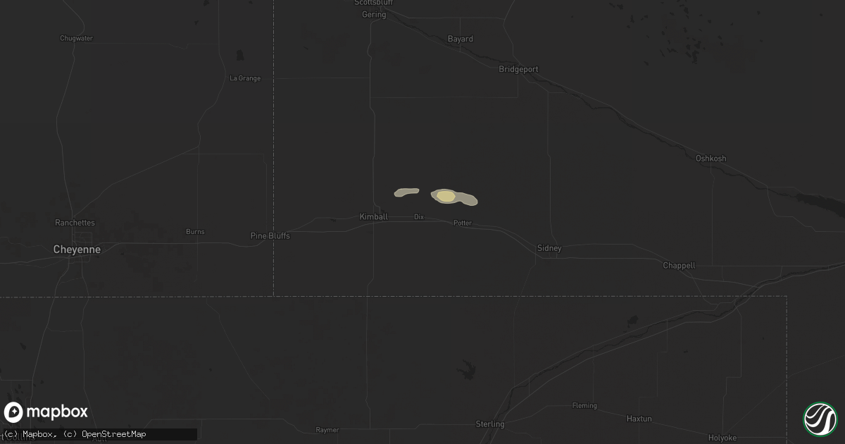 Hail map in Dix, NE on May 24, 2025