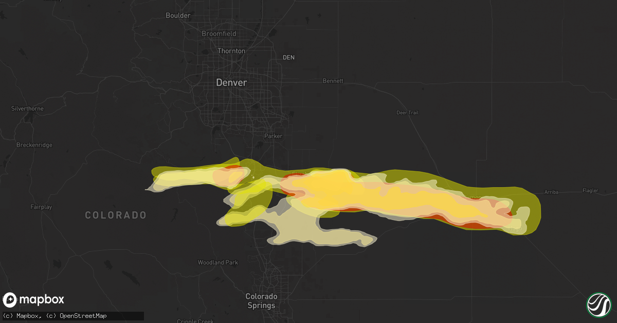Hail map in Elizabeth, CO on May 24, 2025