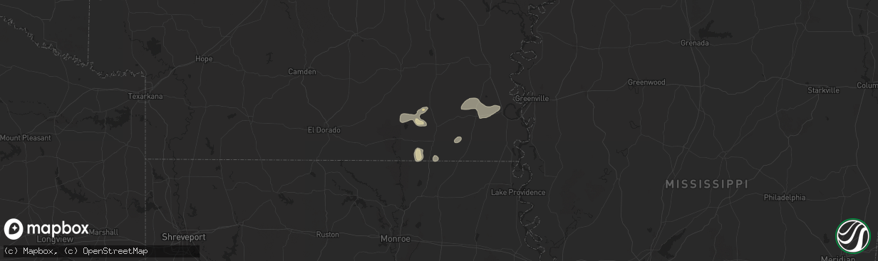 Hail map in Hamburg, AR on May 24, 2025
