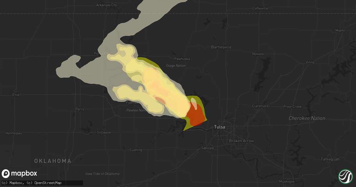 Hail map in Hominy, OK on May 24, 2025