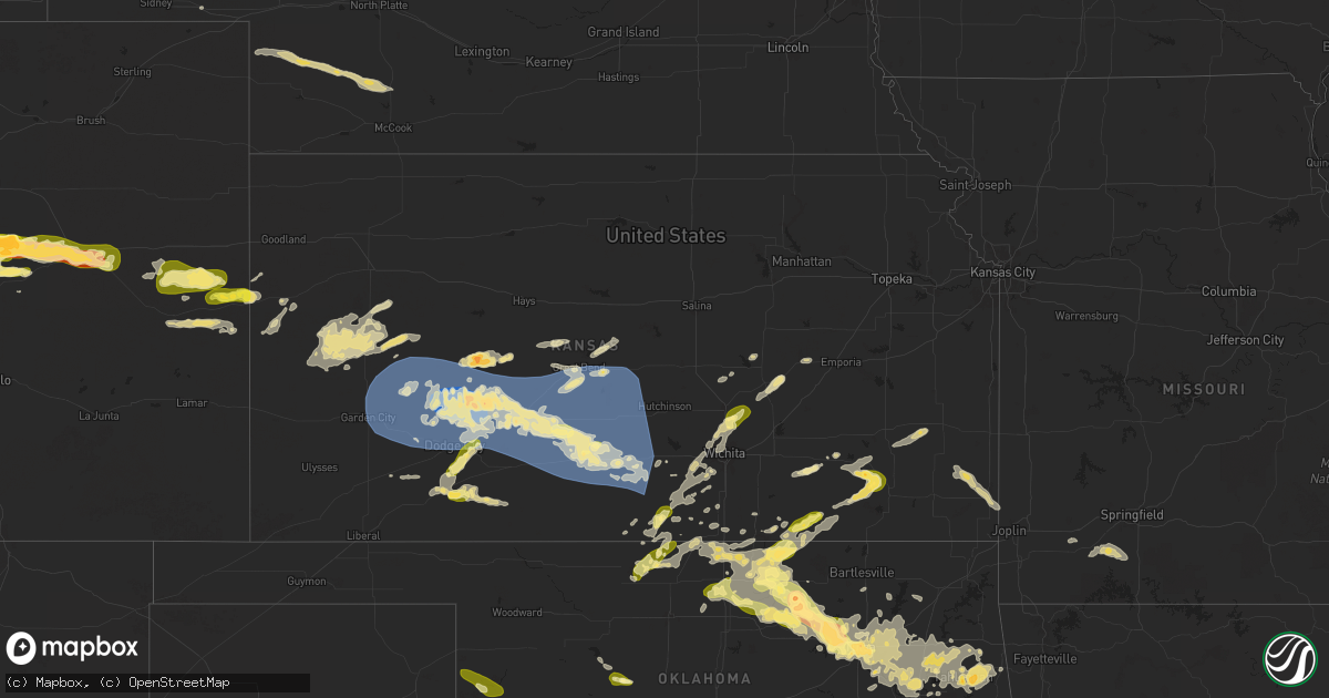 Hail map in Kansas on May 24, 2025