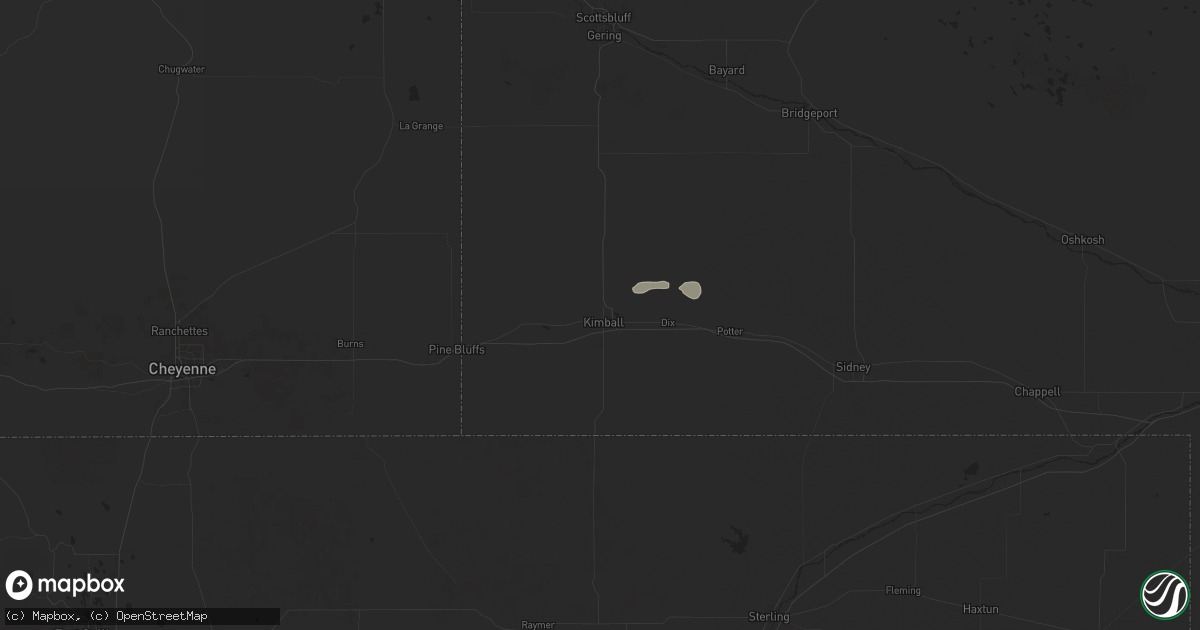 Hail map in Kimball, NE on May 24, 2025