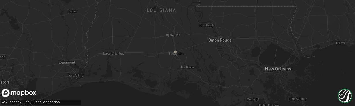 Hail map in Lafayette, LA on May 24, 2025