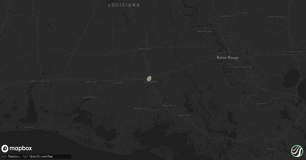 Hail map in Lafayette, LA on May 24, 2025