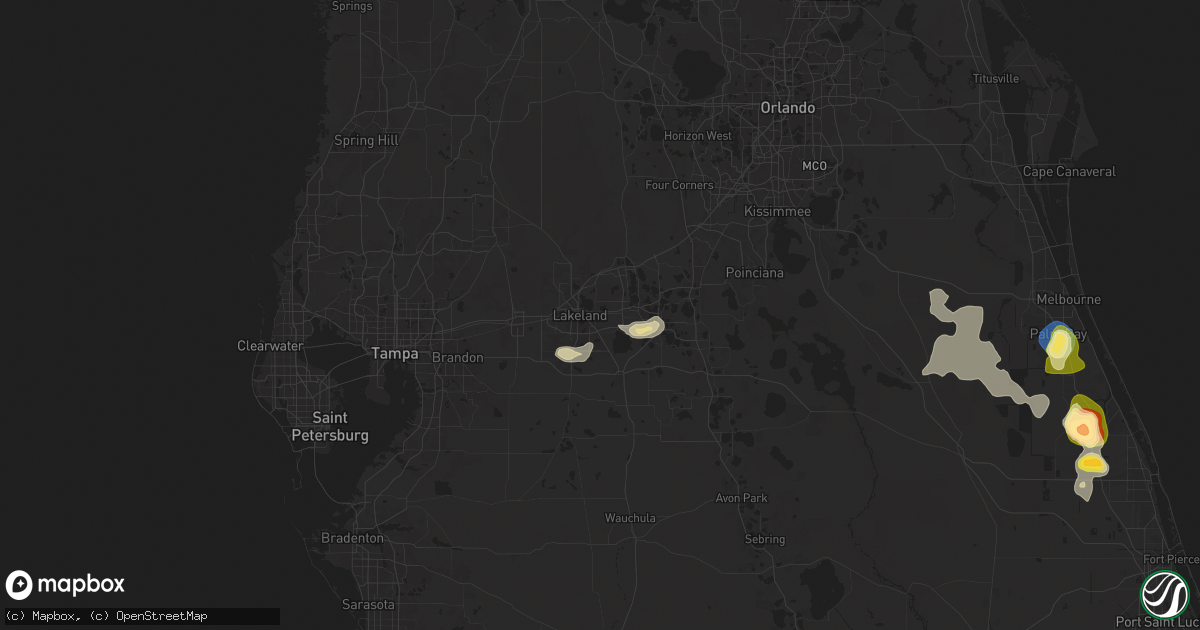 Hail map in Lakeland, FL on May 24, 2025