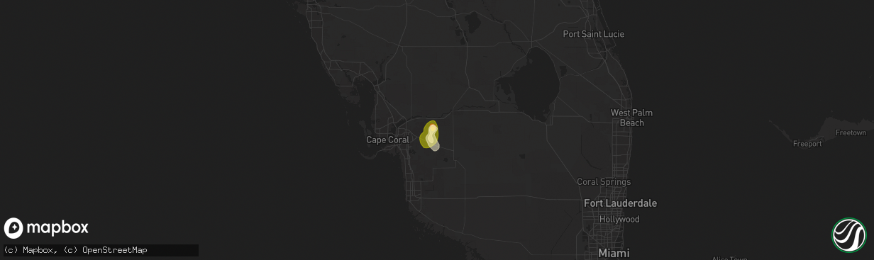 Hail map in Lehigh Acres, FL on May 24, 2025