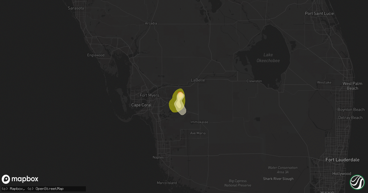 Hail map in Lehigh Acres, FL on May 24, 2025