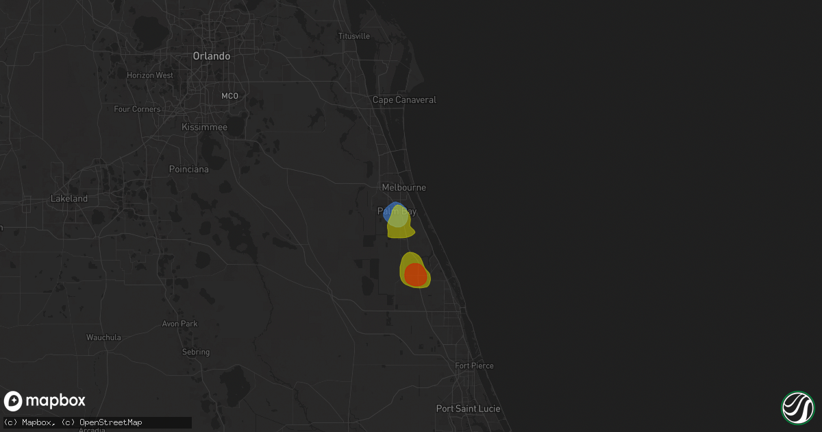 Hail map in Malabar, FL on May 24, 2025