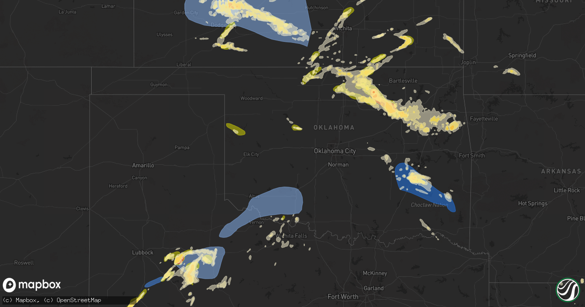 Hail map in Oklahoma on May 24, 2025