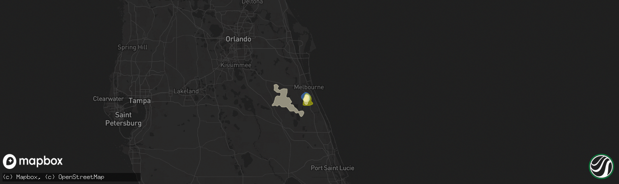 Hail map in Palm Bay, FL on May 24, 2025