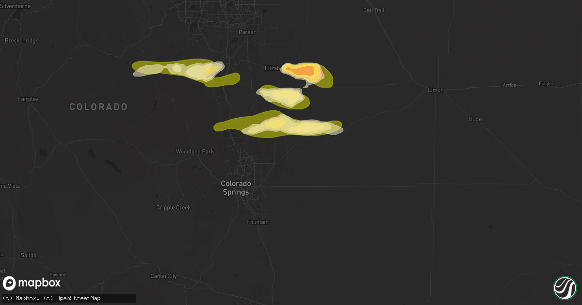 Hail map in Peyton, CO on May 24, 2025