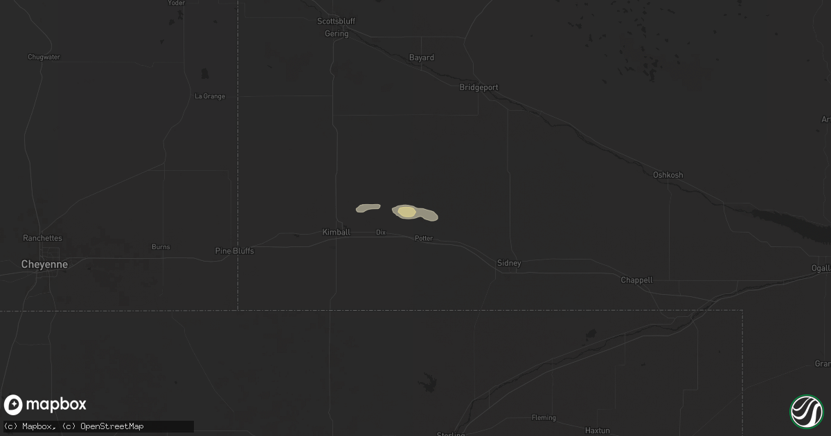 Hail map in Potter, NE on May 24, 2025