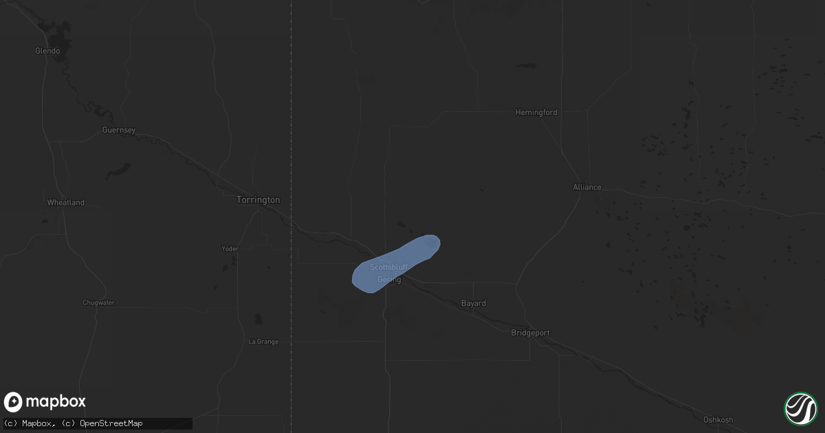 Hail map in Scottsbluff, NE on May 24, 2025