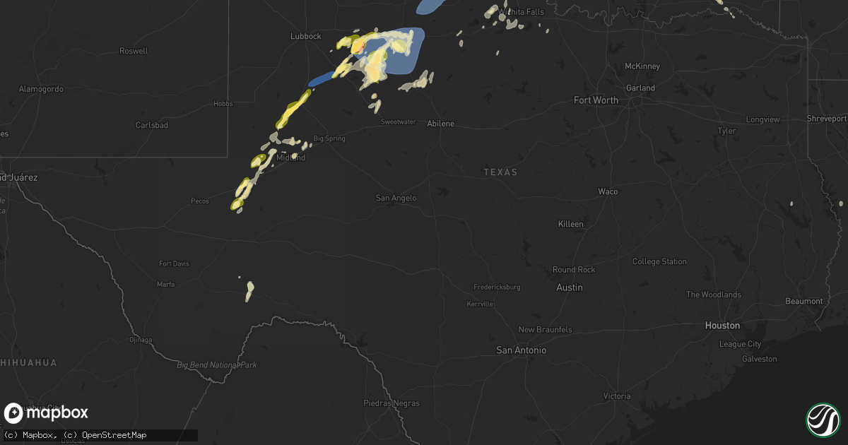Hail map in Texas on May 24, 2025