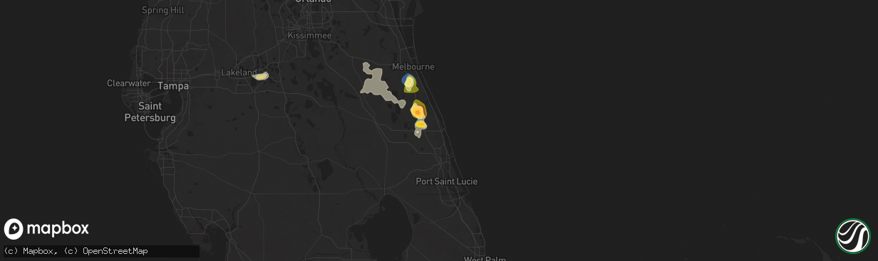 Hail map in Vero Beach, FL on May 24, 2025