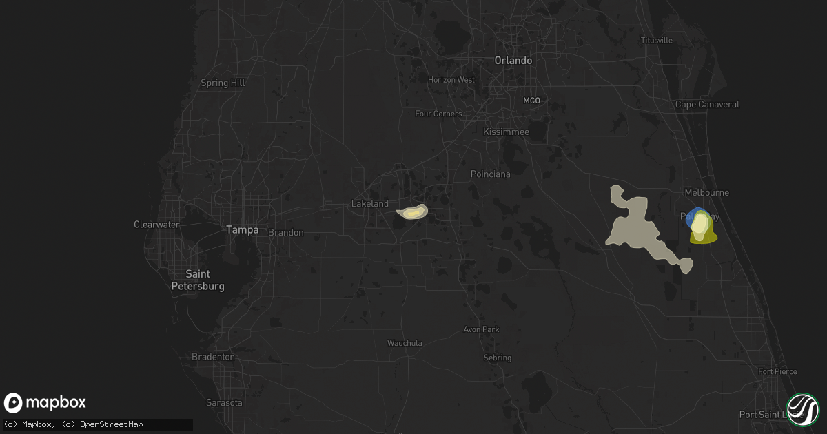 Hail map in Winter Haven, FL on May 24, 2025