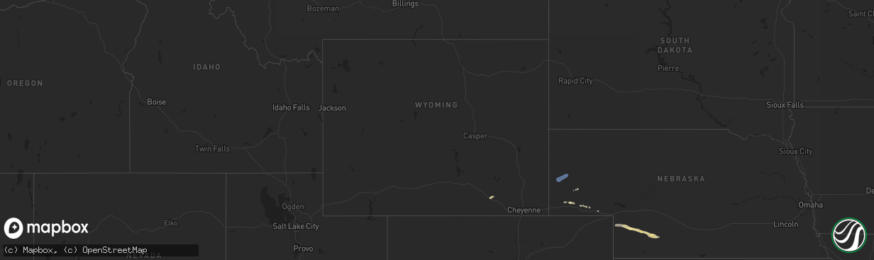 Hail map in Wyoming on May 24, 2025