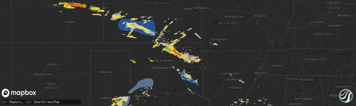 Hail map on May 24, 2025