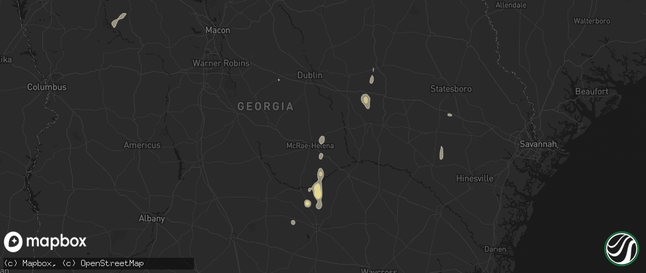 Hail map in Alamo, GA on May 24, 2026