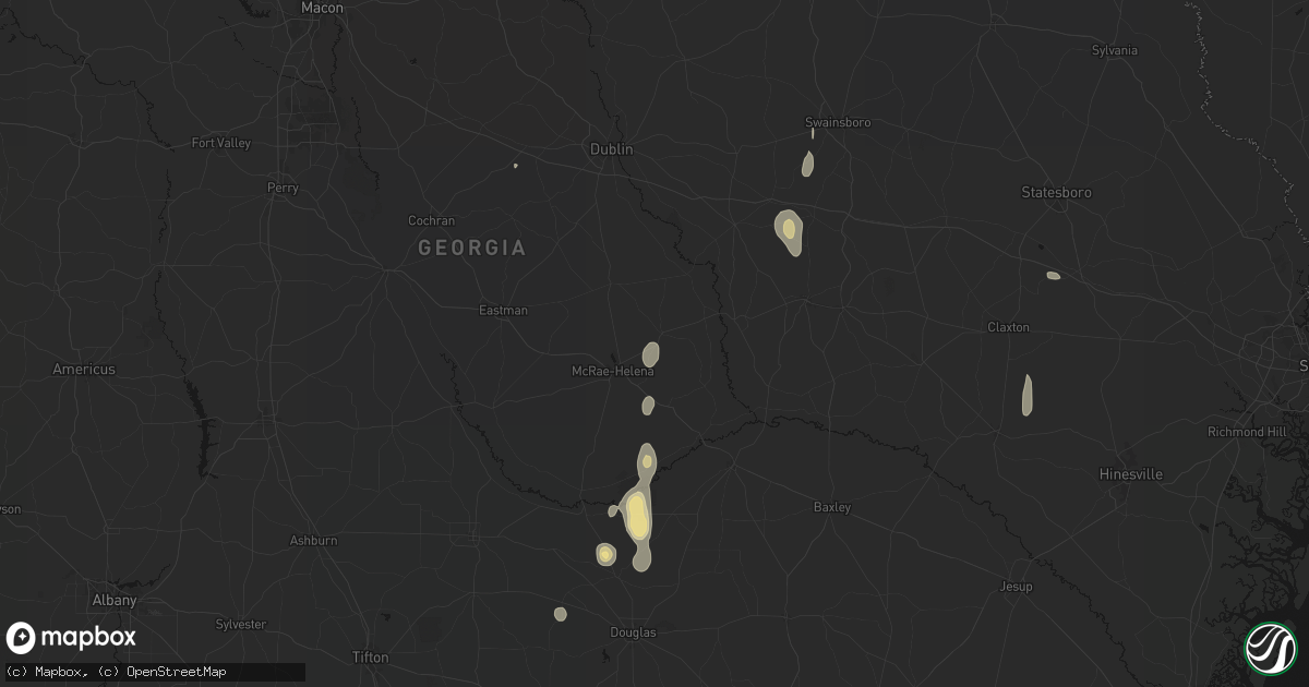 Hail map in Alamo, GA on May 24, 2026
