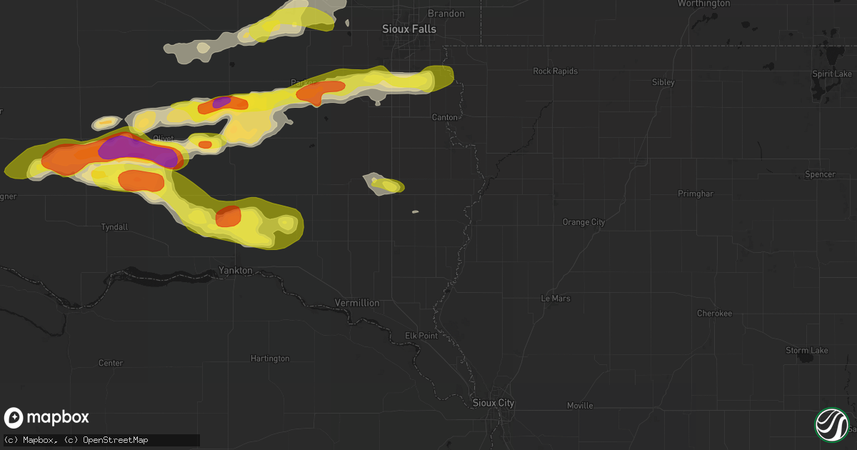 Hail map in Alcester, SD on May 24, 2026