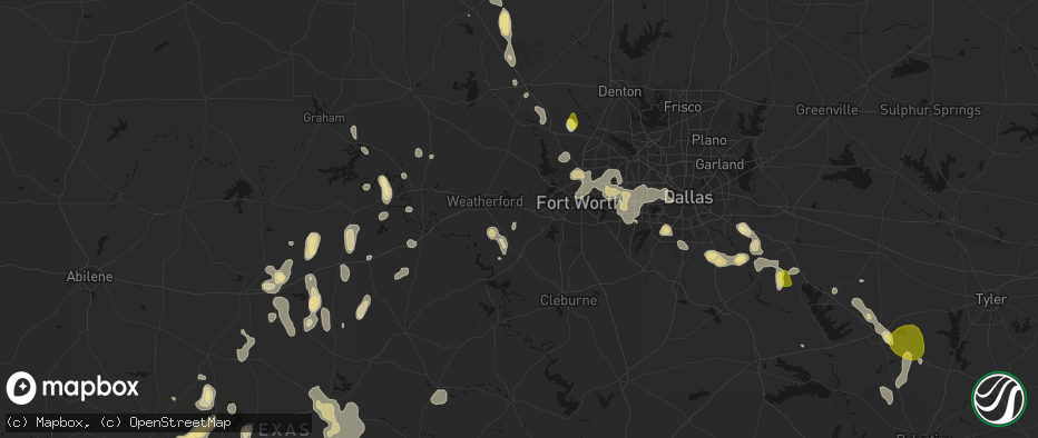 Hail map in Aledo, TX on May 24, 2026